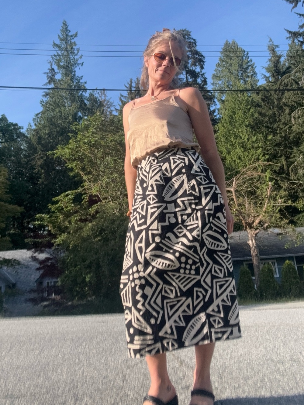 LAB Lightweight Brown Silky Metallic Camisole Tank Top